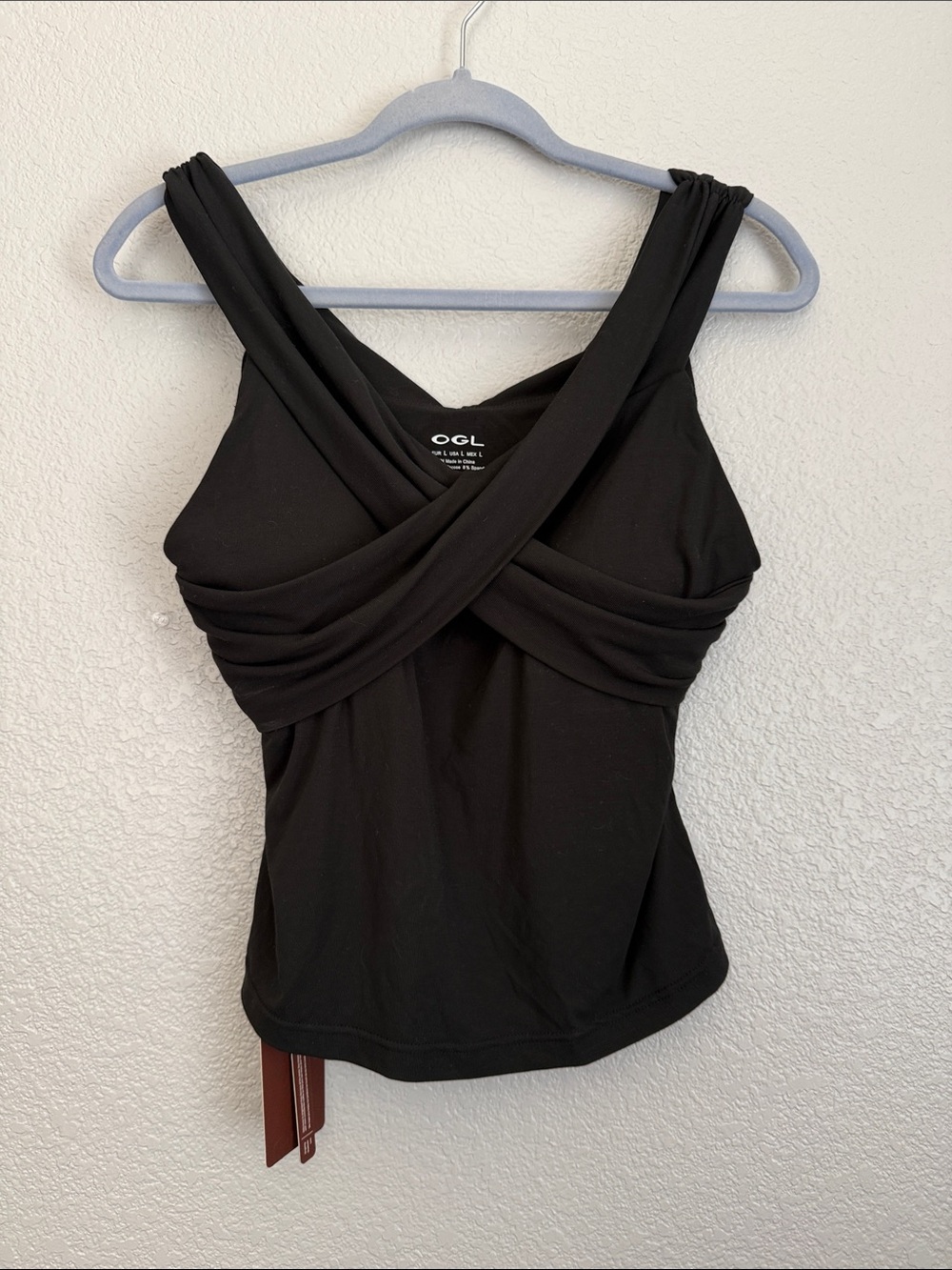 OGL Black Twist Front Tank Top